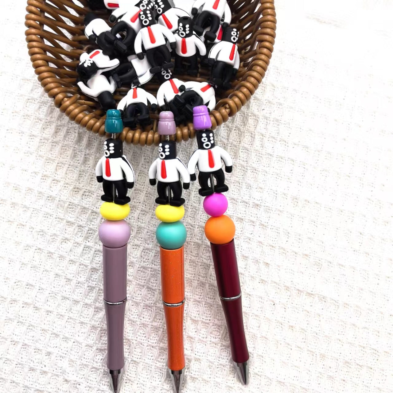 Wholesale 10pcs 3D Stereoscopic Toilet with Silicone Cute Cartoon Beads